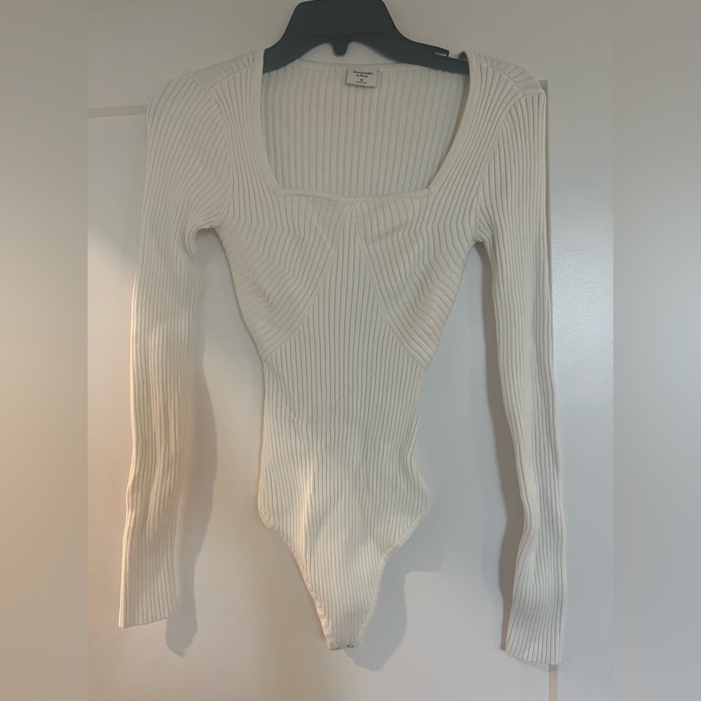Abercrombie white sweater bodysuit